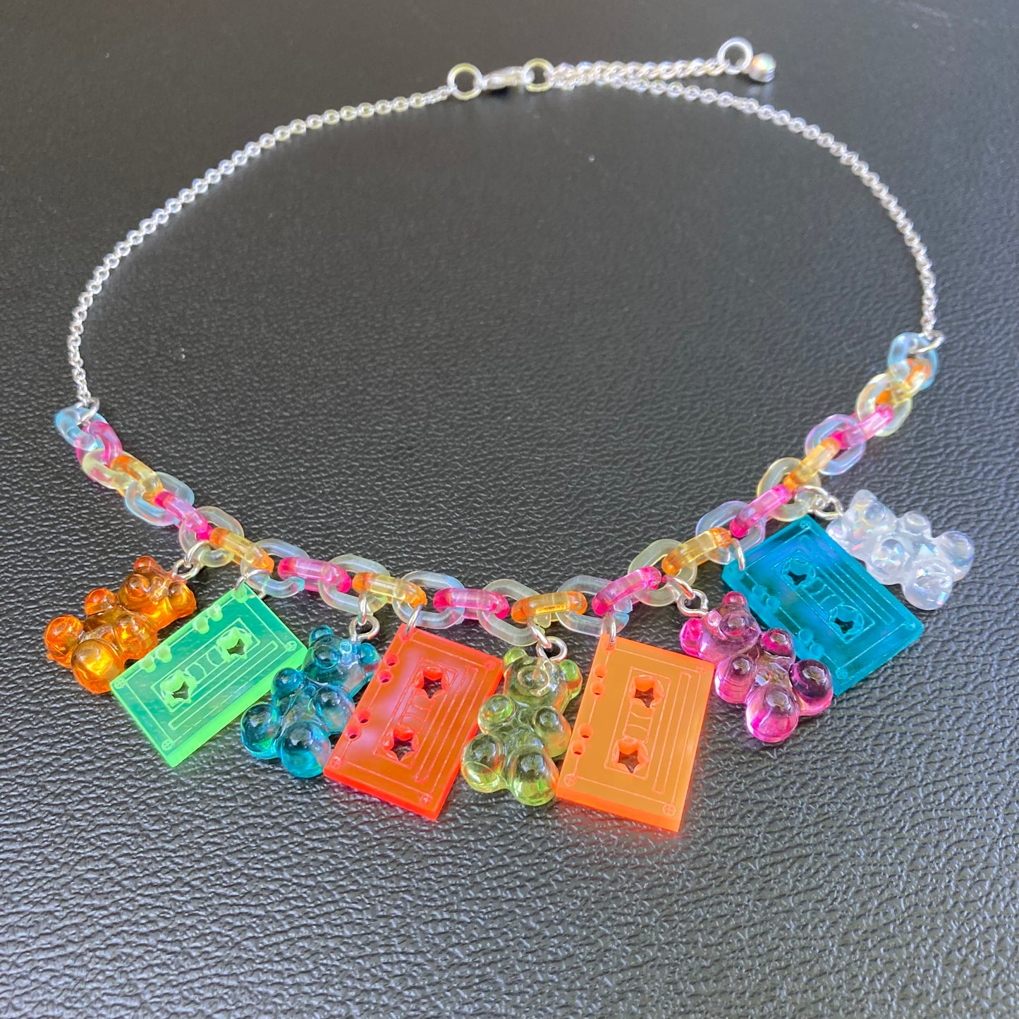 Gummy Cassette Bears Charm Necklace