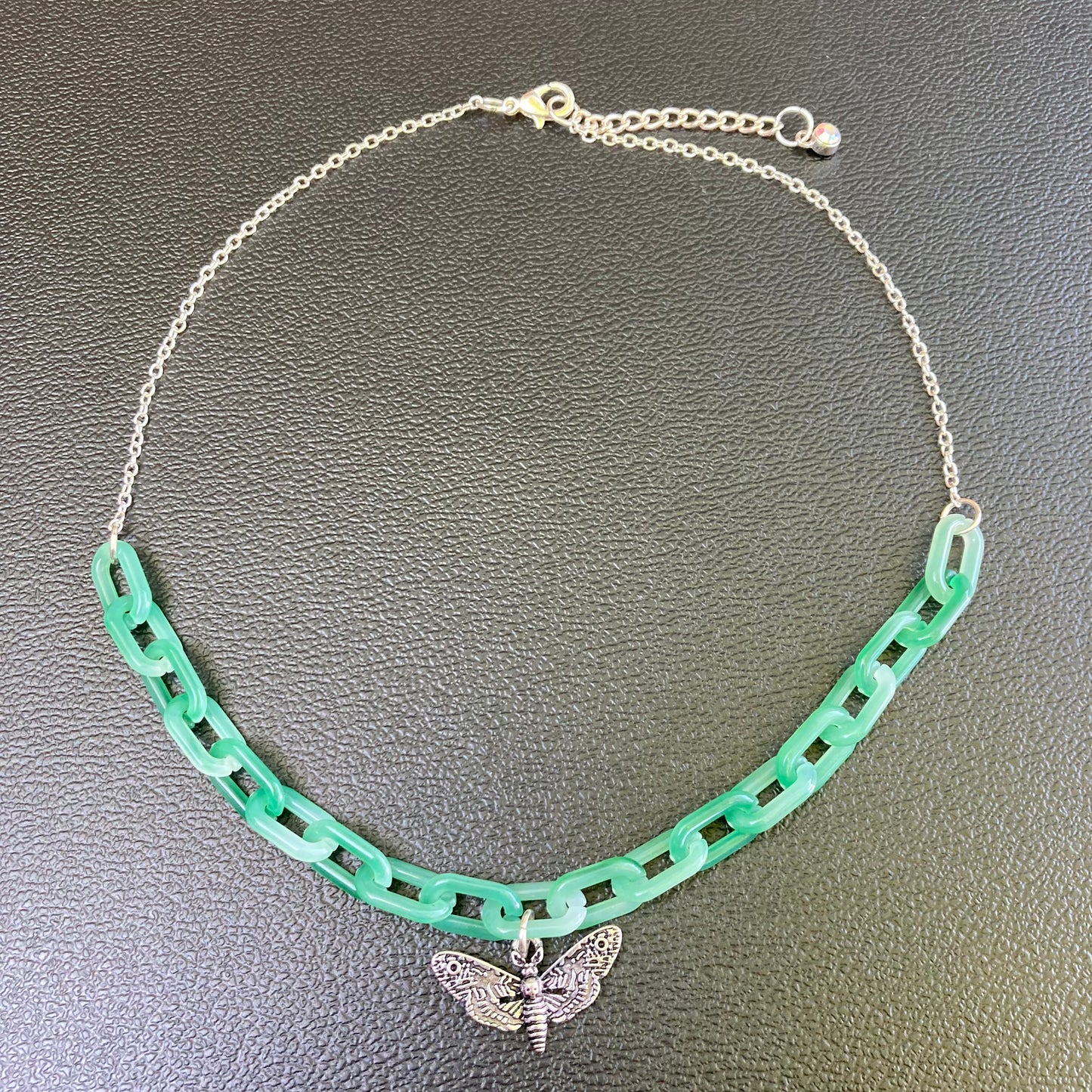 Jade Moth Charm Necklace
