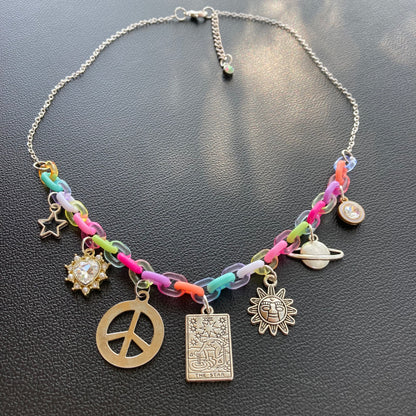 Rainbow Space Charm Necklace