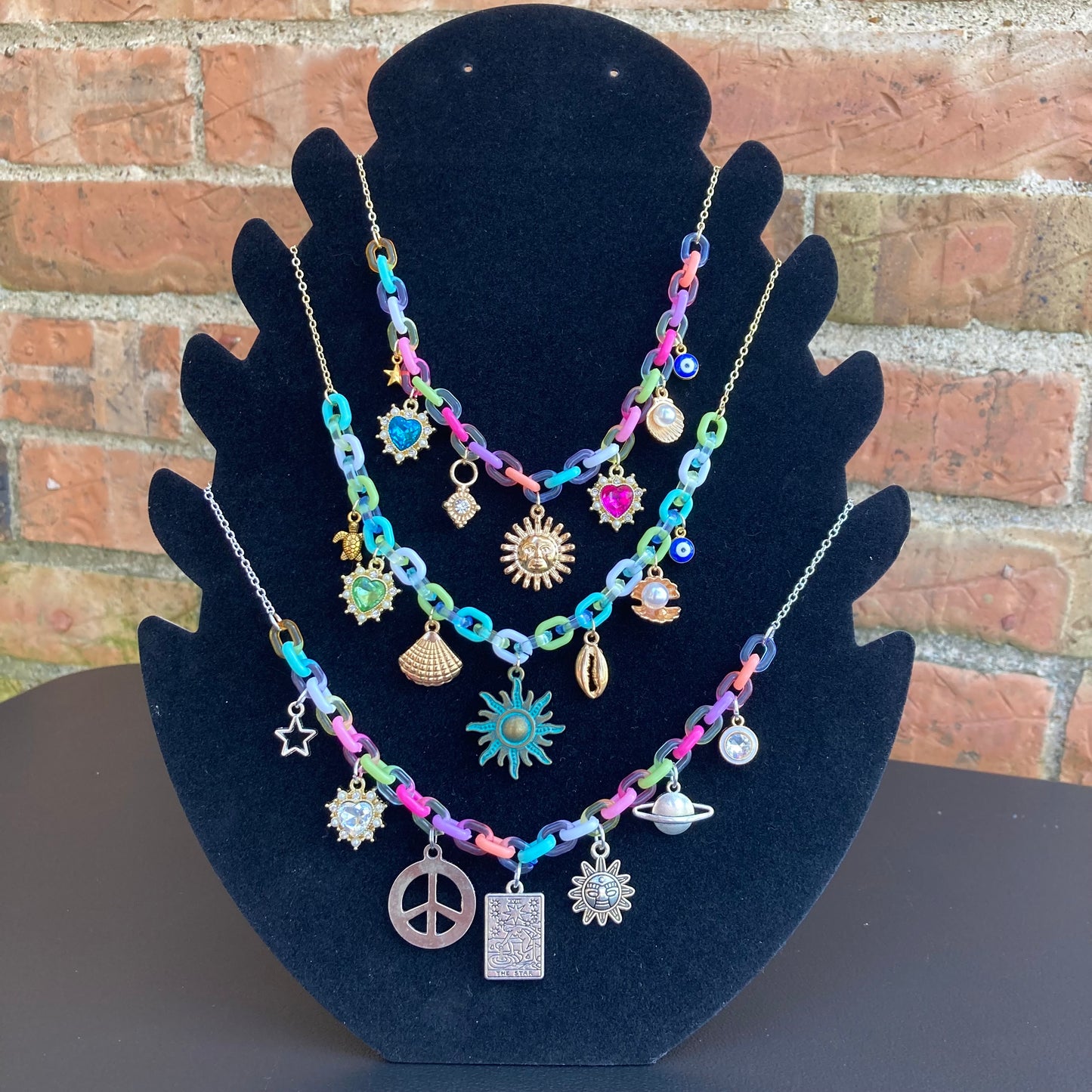 Rainbow Sun Charm Necklace