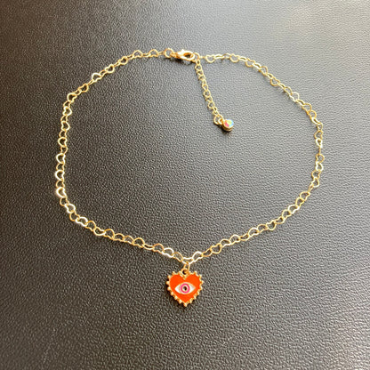 Nazar Heart Orange Choker