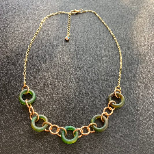 Green Loop de Loop Necklace