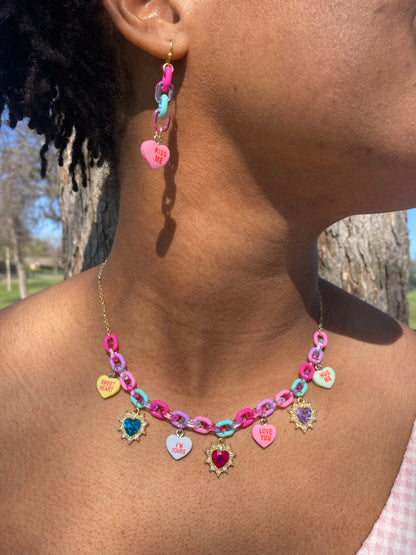 Sweet Heart Charm Earrings