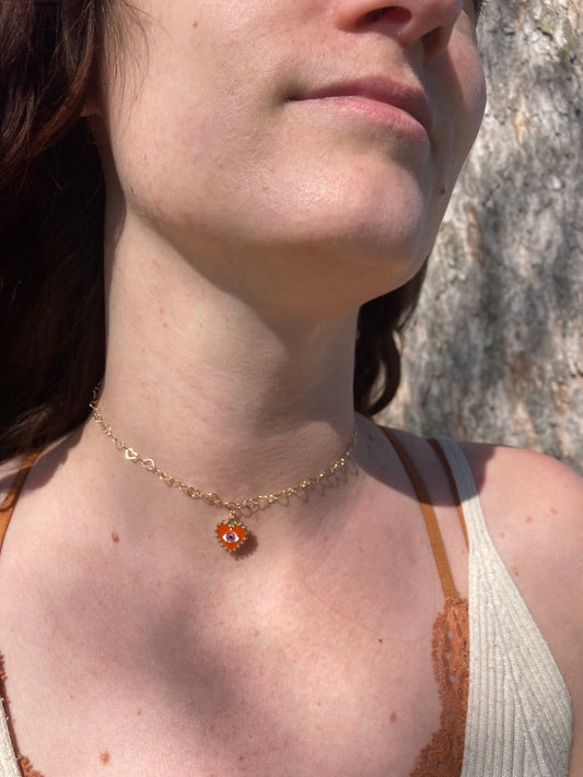 Nazar Heart Orange Choker