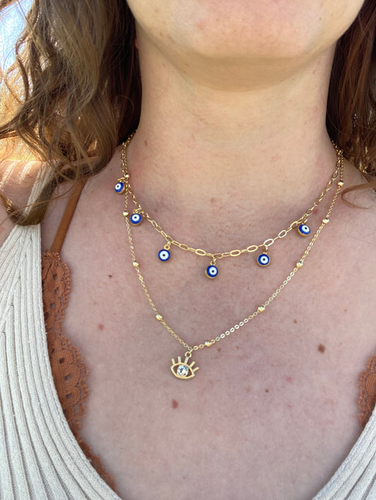 All Eyes on You Charm Necklace