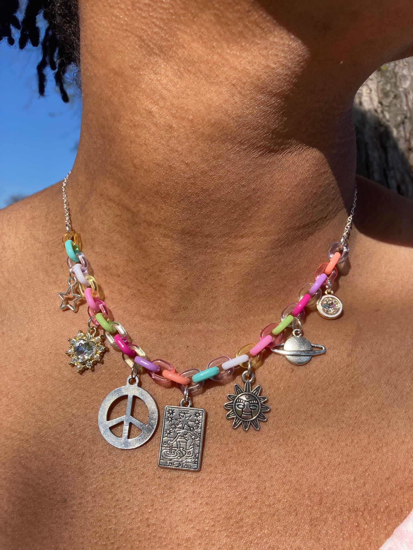 Rainbow Space Charm Necklace