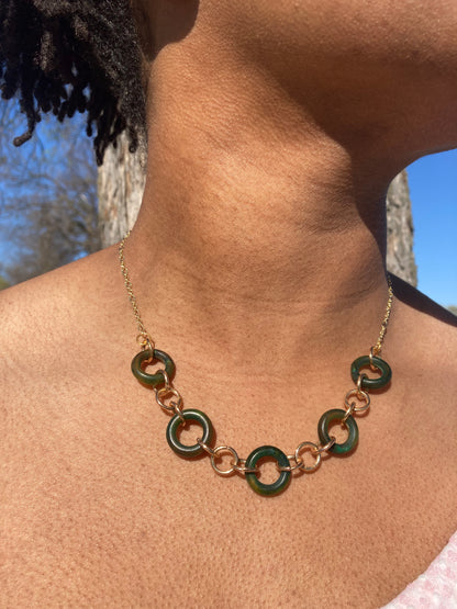 Green Loop de Loop Necklace